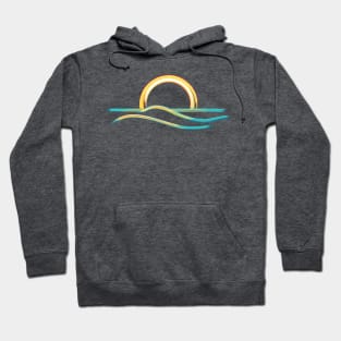 Relaxing Ocean Sunrise / Sunset Minimalist Beach Adventure Hoodie